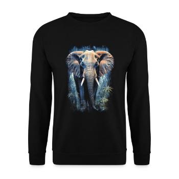 Elephant - Unisex Sweatshirt - black - Front - Alina (178cm) & Michal (187cm)