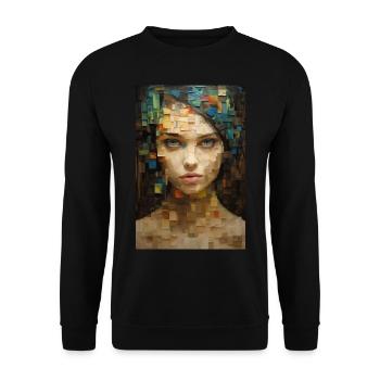 Fragment Art: Beauté mystérieuse - Sweat-shirt Unisexe - noir - Devant - Alina (178cm) & Michal (187cm)