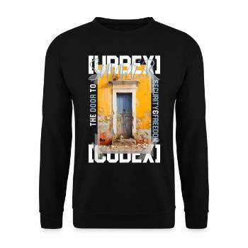 Summer door to... by ART8NS - Art ON Streetwear - Unisex Pullover - Schwarz - Vorne - Alina (178cm) & Michal (187cm)
