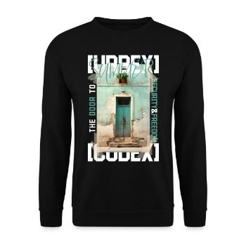 Summer door to... by ART8NS - Art ON Streetwear - Unisex Pullover - Schwarz - Vorne - Alina (178cm) & Michal (187cm)