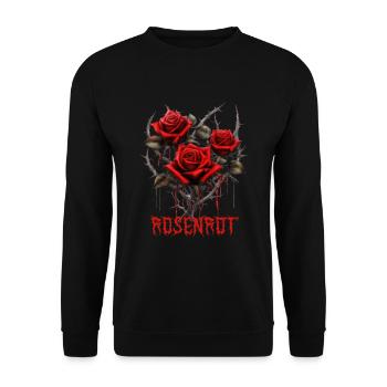 Rosenrot Dornen - Unisex Pullover - Schwarz - Vorne - Alina (178cm) & Michal (187cm)