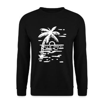 Palm Tree Beach Sunset - Unisex Sweatshirt - black - Front - Alina (178cm) & Michal (187cm)