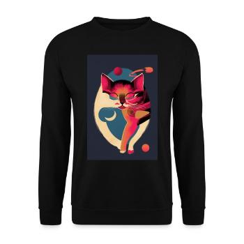 Astral Feline - Unisex Sweatshirt - black - Front - Alina (178cm) & Michal (187cm)