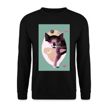 Astral Feline - Unisex Sweatshirt - black - Front - Alina (178cm) & Michal (187cm)