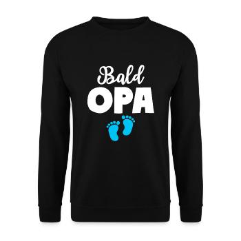 Bald Opa Junge Baby Großvater - Unisex Pullover - Schwarz - Vorne - Alina (178cm) & Michal (187cm)