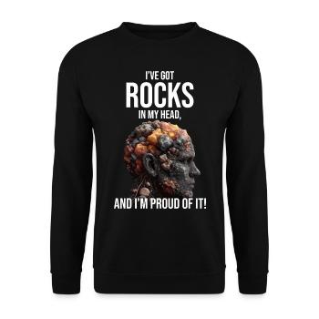 Gestein sammeln Mineraliensammler Geologie Lustig - Unisex Pullover - Schwarz - Vorne - Alina (178cm) & Michal (187cm)