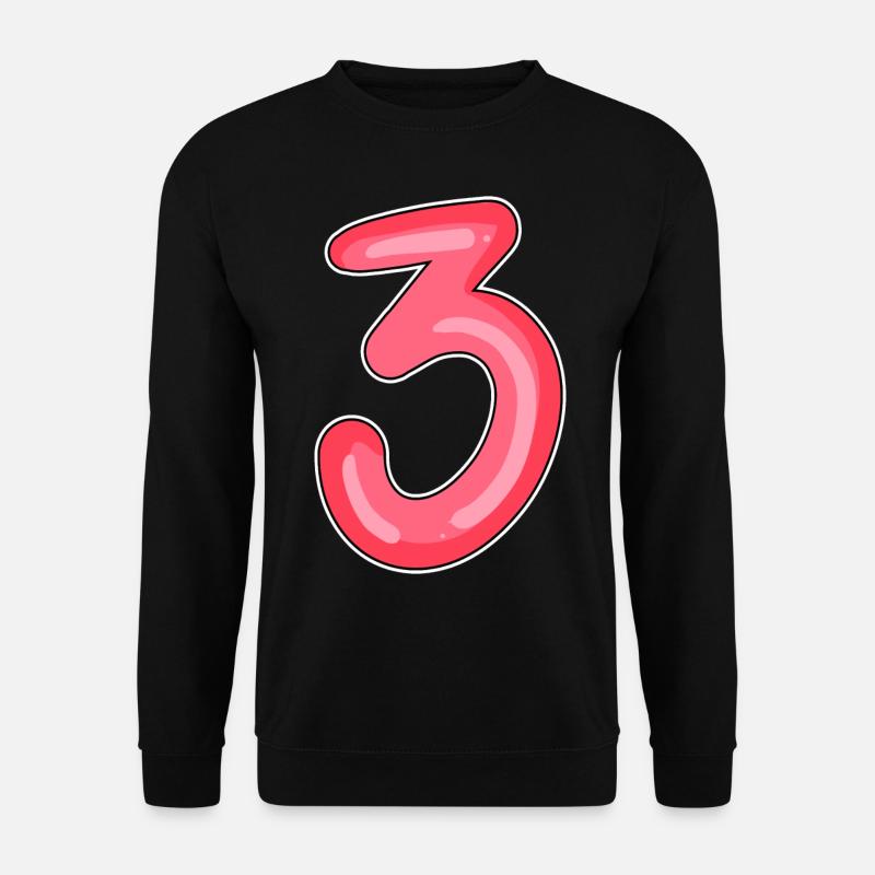 3 - Three - Unisex Sweatshirt - black