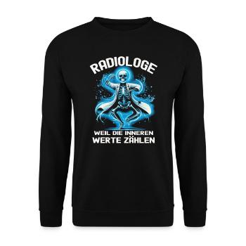 Radiologe - Unisex Pullover - Schwarz - Vorne - Alina (178cm) & Michal (187cm)