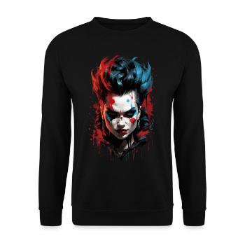 Gaming Chic: Post-apocalyptic gamer - Unisex Sweatshirt - black - Front - Alina (178cm) & Michal (187cm)