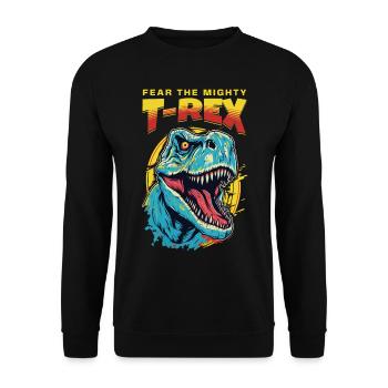 T-Rex Dinosaur Dino Tyrannosaurus Rex Vintage - Unisex Sweatshirt - black - Front - Alina (178cm) & Michal (187cm)