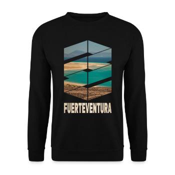 Fuerteventura Sommer Sonne Strand Meer Palmen - Unisex Pullover - Schwarz - Vorne - Alina (178cm) & Michal (187cm)