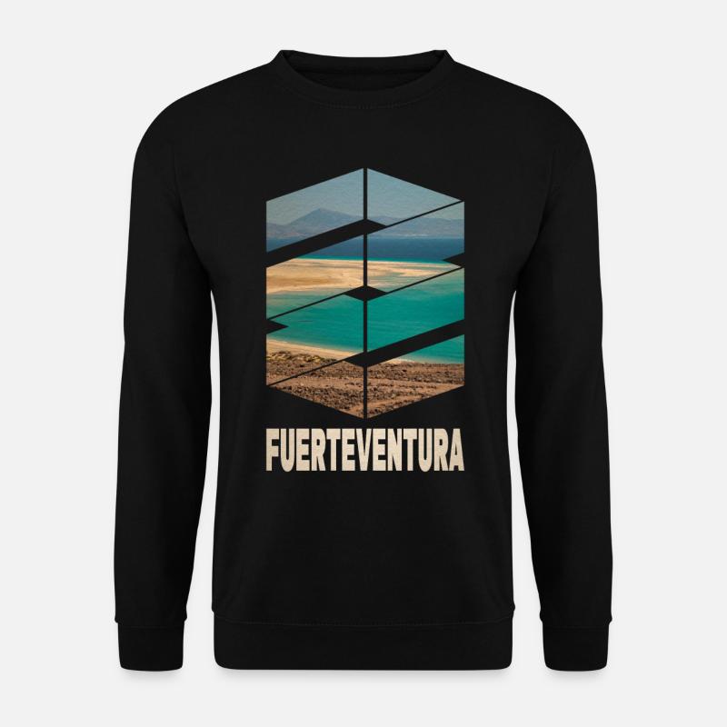 Fuerteventura Sommer Sonne Strand Meer Palmen - Unisex Pullover - Schwarz