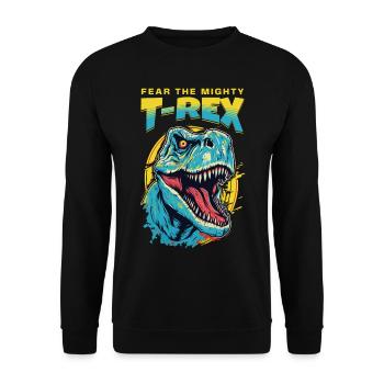 T-Rex Dinosaur Dino Tyrannosaurus Rex Vintage - Unisex Sweatshirt - black - Front - Alina (178cm) & Michal (187cm)