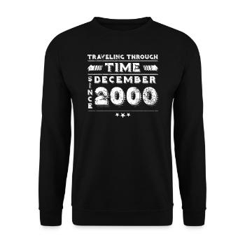 Vintage Time Travel anniversaire Design décembre 2000 - Sweat-shirt Unisexe - noir - Devant - Alina (178cm) & Michal (187cm)