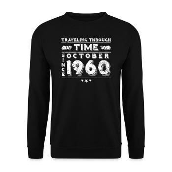 Vintage Time Travel anniversaire Design octobre 1960 - Sweat-shirt Unisexe - noir - Devant - Alina (178cm) & Michal (187cm)
