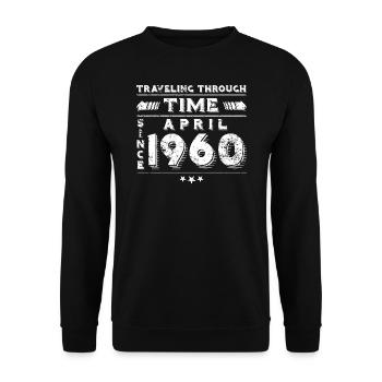 Vintage Time Travel anniversaire Design avril 1960 - Sweat-shirt Unisexe - noir - Devant - Alina (178cm) & Michal (187cm)