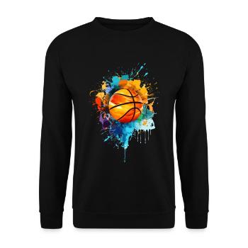 Colorful Basketball Paint Splash Splash Splash of Color - Unisex Sweatshirt - black - Front - Alina (178cm) & Michal (187cm)