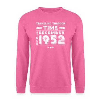 Vintage Zeitreise Geburtstags Design Dezember 1952 - Unisex Pullover - Pink - Vorne