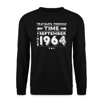 Vintage Time Travel Birthday Design September 196 - Unisex Sweatshirt - black - Front - Alina (178cm) & Michal (187cm)