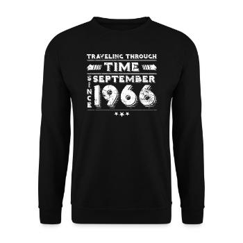 Vintage Time Travel Birthday Design September 196 - Unisex Sweatshirt - black - Front - Alina (178cm) & Michal (187cm)
