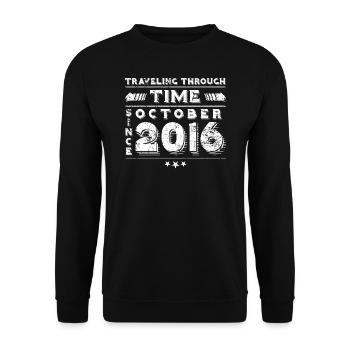 Vintage Time Travel anniversaire Design octobre 2016 - Sweat-shirt Unisexe - noir - Devant - Alina (178cm) & Michal (187cm)