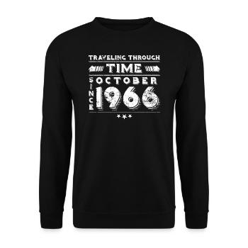 Vintage Time Travel anniversaire Design octobre 1966 - Sweat-shirt Unisexe - noir - Devant - Alina (178cm) & Michal (187cm)