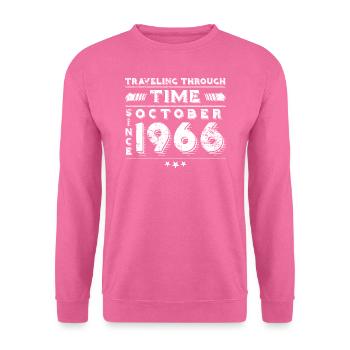 Vintage Time Travel anniversaire Design octobre 1966 - Sweat-shirt Unisexe - rose - Devant