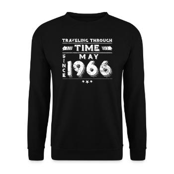 Vintage Time Travel anniversaire Design mai 1966 - Sweat-shirt Unisexe - noir - Devant - Alina (178cm) & Michal (187cm)
