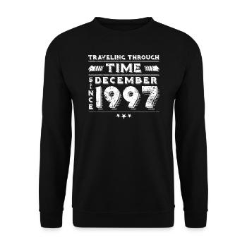 Vintage Time Travel anniversaire Design décembre 1997 - Sweat-shirt Unisexe - noir - Devant - Alina (178cm) & Michal (187cm)