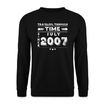 Vintage Time Travel anniversaire Design juillet 2007 - Sweat-shirt Unisexe - noir - Devant - Alina (178cm) & Michal (187cm)