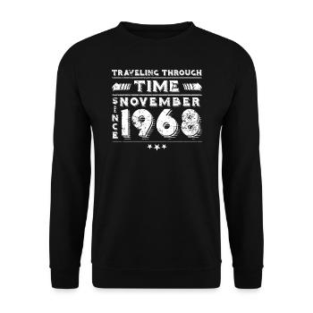 Vintage Time Travel anniversaire Design novembre 1968 - Sweat-shirt Unisexe - noir - Devant - Alina (178cm) & Michal (187cm)