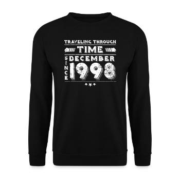 Vintage Time Travel anniversaire Design décembre 1998 - Sweat-shirt Unisexe - noir - Devant - Alina (178cm) & Michal (187cm)