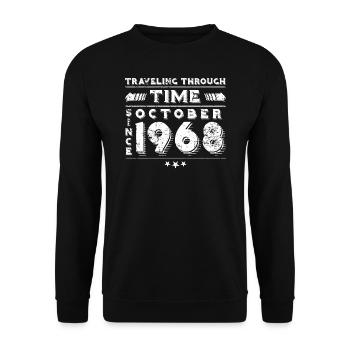 Vintage Time Travel anniversaire Design octobre 1968 - Sweat-shirt Unisexe - noir - Devant - Alina (178cm) & Michal (187cm)