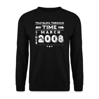 Vintage Time Travel anniversaire Design mars 2008 - Sweat-shirt Unisexe - noir - Devant - Alina (178cm) & Michal (187cm)