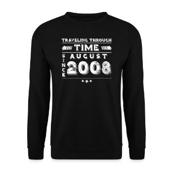 Vintage voyage dans le temps anniversaire Design août 2008 - Sweat-shirt Unisexe - noir - Devant - Alina (178cm) & Michal (187cm)