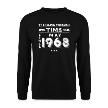 Vintage Time Travel anniversaire Design mai 1968 - Sweat-shirt Unisexe - noir - Devant - Alina (178cm) & Michal (187cm)