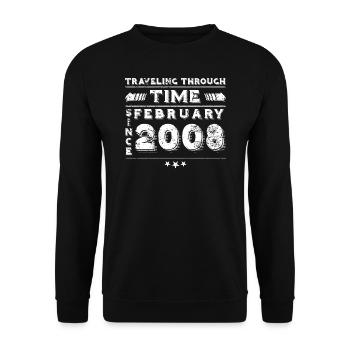 Vintage Time Travel anniversaire Design février 2008 - Sweat-shirt Unisexe - noir - Devant - Alina (178cm) & Michal (187cm)