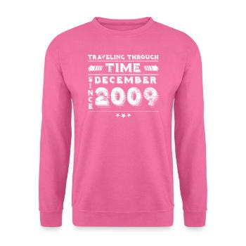 Vintage Time Travel anniversaire Design décembre 2009 - Sweat-shirt Unisexe - rose - Devant