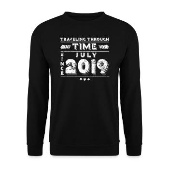 Vintage Voyage dans le Temps Anniversaire Design Juillet 2019 - Sweat-shirt Unisexe - noir - Devant - Alina (178cm) & Michal (187cm)