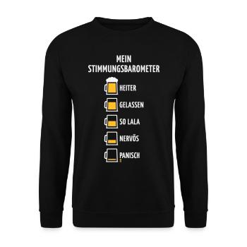 Mein Stimmungsbarometer (Bier / V1 / NEG) - Unisex Pullover - Schwarz - Vorne - Alina (178cm) & Michal (187cm)