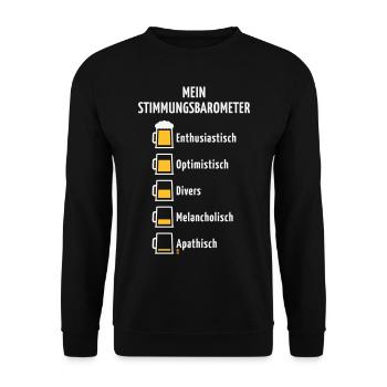 Mein Stimmungsbarometer (Bier / V3 / NEG) - Unisex Pullover - Schwarz - Vorne - Alina (178cm) & Michal (187cm)