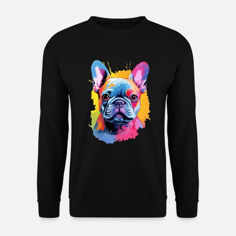 Bunte Französische Bulldogge - Unisex Pullover - Schwarz