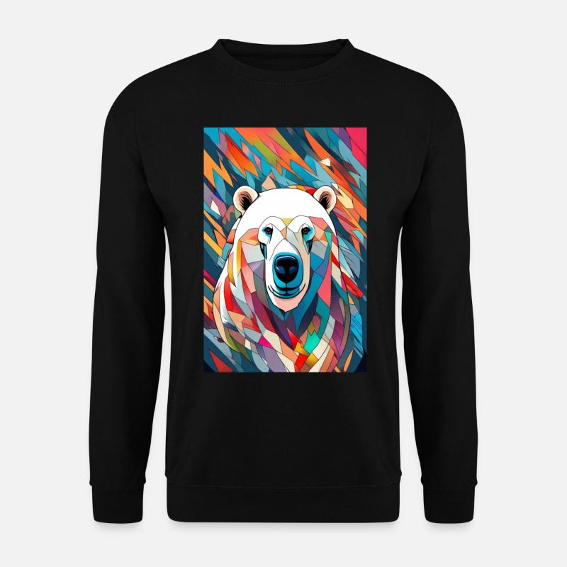 Eisbär Polarbär Bunt - Unisex Pullover - Schwarz