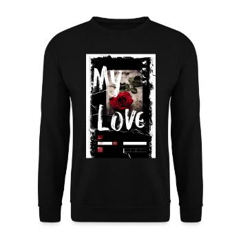 Rose My Love ART8NS - Art ON Streetwear - Unisex Sweatshirt - black - Front - Alina (178cm) & Michal (187cm)