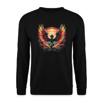 Epic Dragon Retro Vintage - Unisex Sweatshirt - black - Front - Alina (178cm) & Michal (187cm)