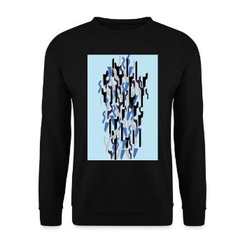 Camouflage Kunst Hellblau Gaming - Unisex Pullover - Schwarz - Vorne - Alina (178cm) & Michal (187cm)