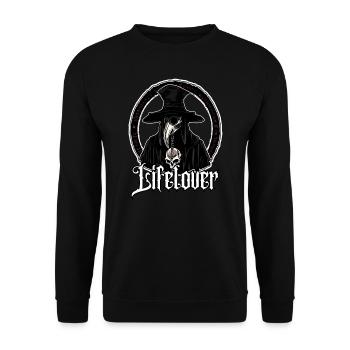 Dr med Lifelover Pestarzt - Unisex Pullover - Schwarz - Vorne - Alina (178cm) & Michal (187cm)