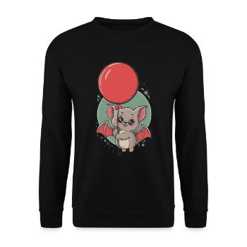 Chauve-souris mignonne avec ballon - Sweat-shirt Unisexe - noir - Devant - Alina (178cm) & Michal (187cm)