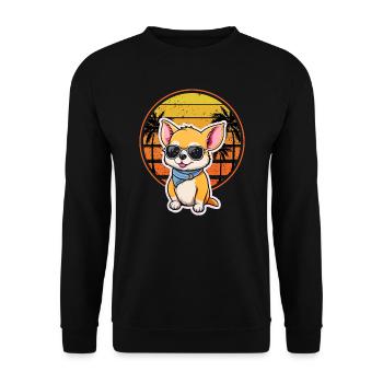 Chiller Chihuahua East Coast West Coast - Unisex Sweatshirt - black - Front - Alina (178cm) & Michal (187cm)