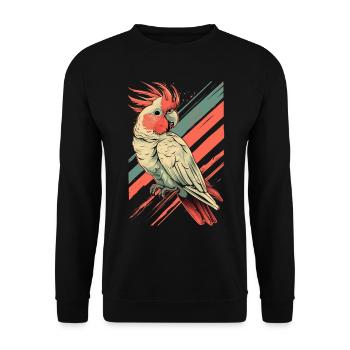 Papagei retro vintage pink - Unisex Pullover - Schwarz - Vorne - Alina (178cm) & Michal (187cm)